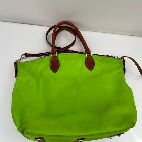 Dooney & Bourkey Large Pocket Satchel Green Nylon Tote Bag - Picture 8 of 13